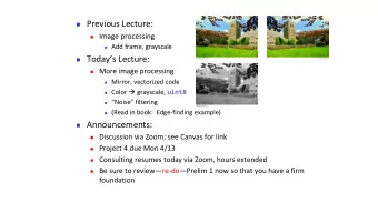 Announcements:  Discussion via Zoom; see Canvas for link  Project 4 due Mon 4/13
