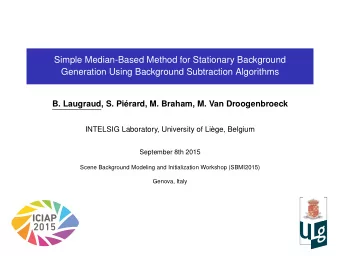 Simple Median-Based Method for Stationary Background  Generation Using Background Subtraction