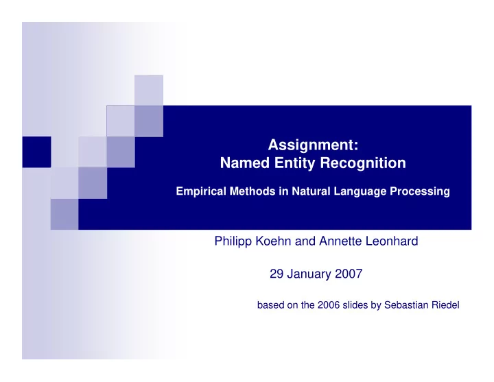 assignment named entity recognition