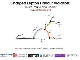 Charged Lepton Flavour Violation:  mu2e, mu3e and Comet  Gavin Hesketh, UCL  Thanks to Mark