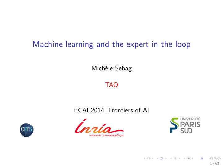 machine learning and the expert in the loop