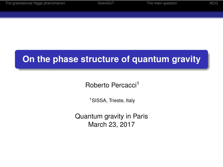 on the phase structure of quantum gravity