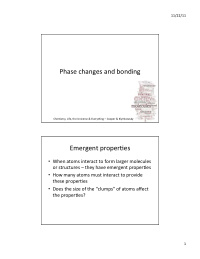 phase changes and bonding