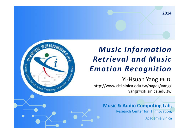 music information retrieval and music emotion recognition