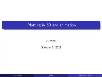 Plotting in 3D and animation  Dr. Mihail  October 2, 2018  (Dr. Mihail)  Plots  October 2, 2018  1
