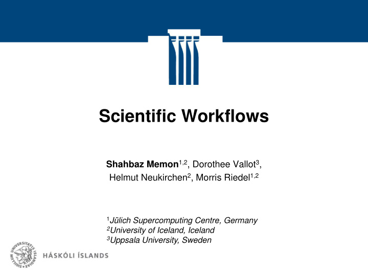 scientific workflows