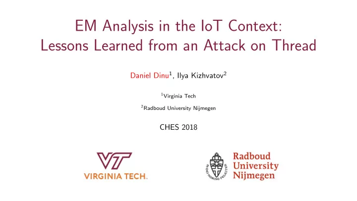 em analysis in the iot context lessons learned from an
