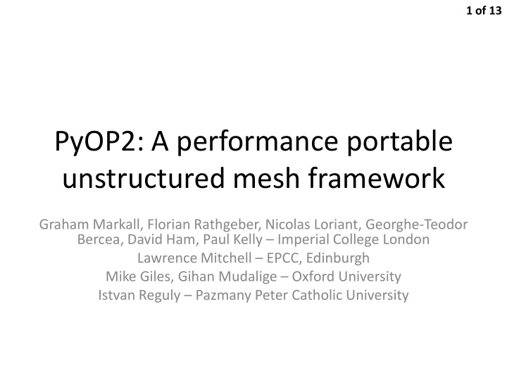 unstructured mesh framework