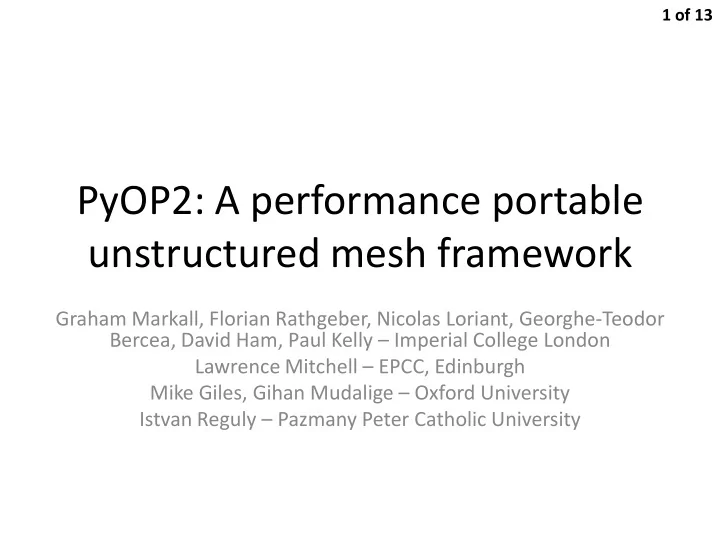 unstructured mesh framework