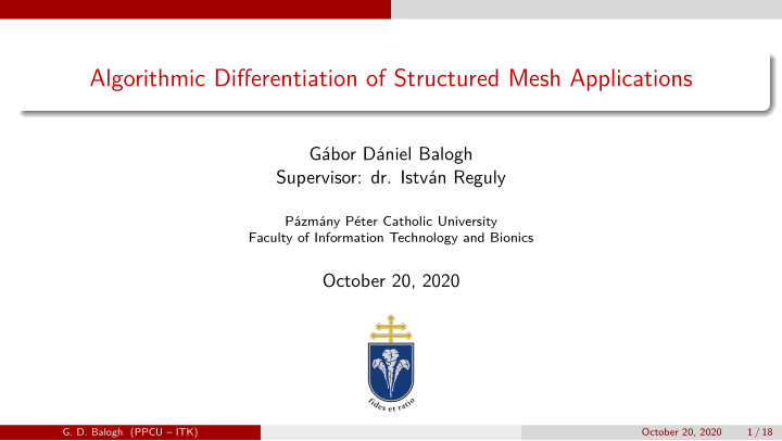 algorithmic differentiation of structured mesh