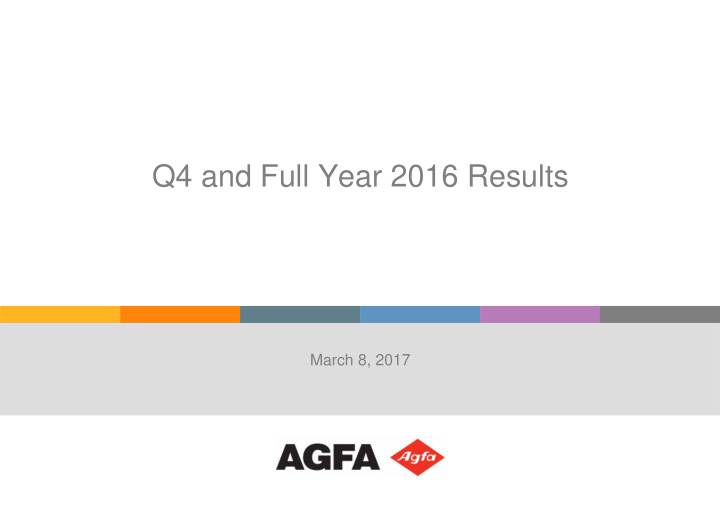 q4 and full year 2016 results