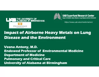Impact of Airborne Heavy Metals on Lung  Impact of Airborne Heavy Metals on Lung  Disease and the