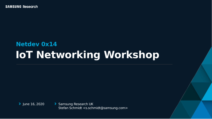 iot networking workshop