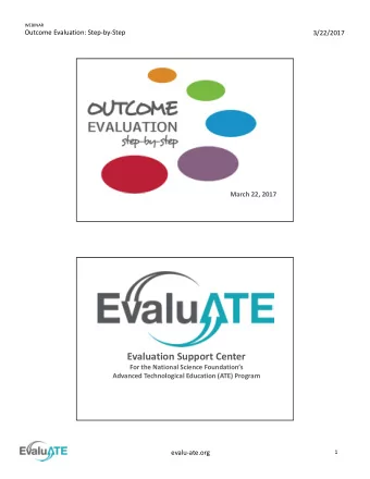 Evaluation Support Center For the National Science Foundations Advanced Technological Education