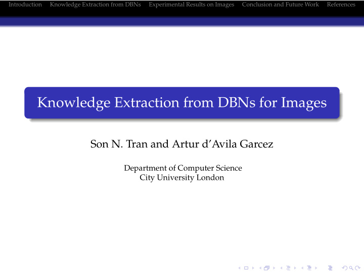 knowledge extraction from dbns for images