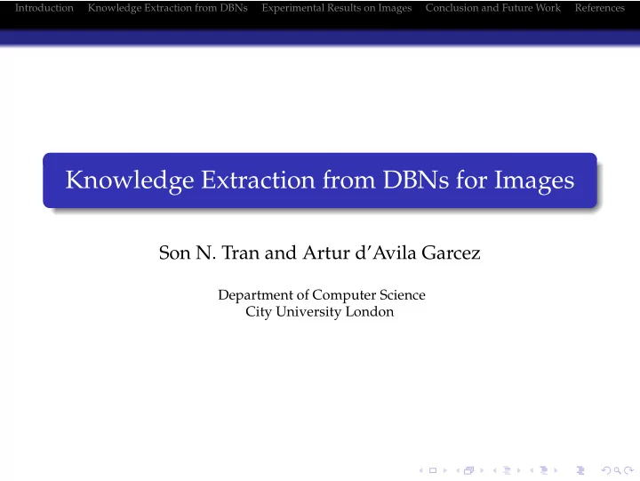 knowledge extraction from dbns for images