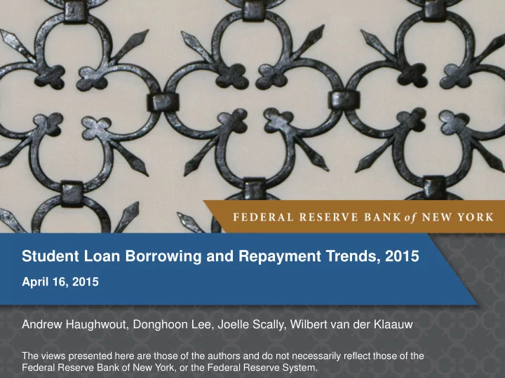 student loan borrowing and repayment trends 2015