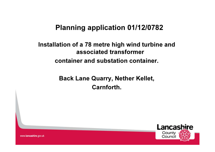 planning application 01 12 0782