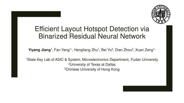 efficient layout hotspot detection via