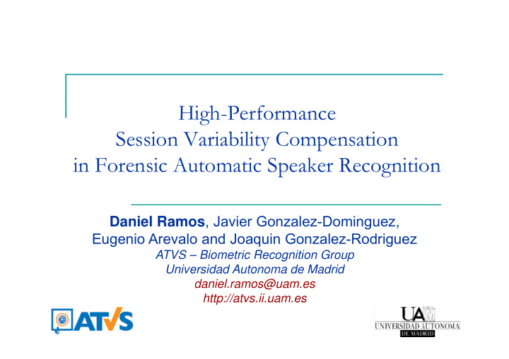 high performance session variability compensation session