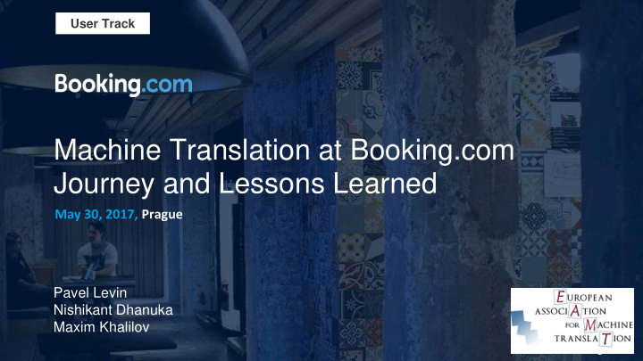 machine translation at booking com