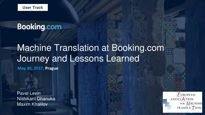 machine translation at booking com
