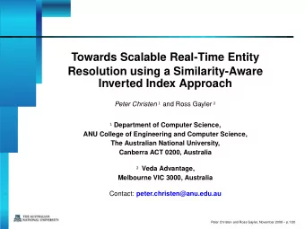 Towards Scalable Real-Time Entity  Resolution using a Similarity-Aware  Inverted Index Approach