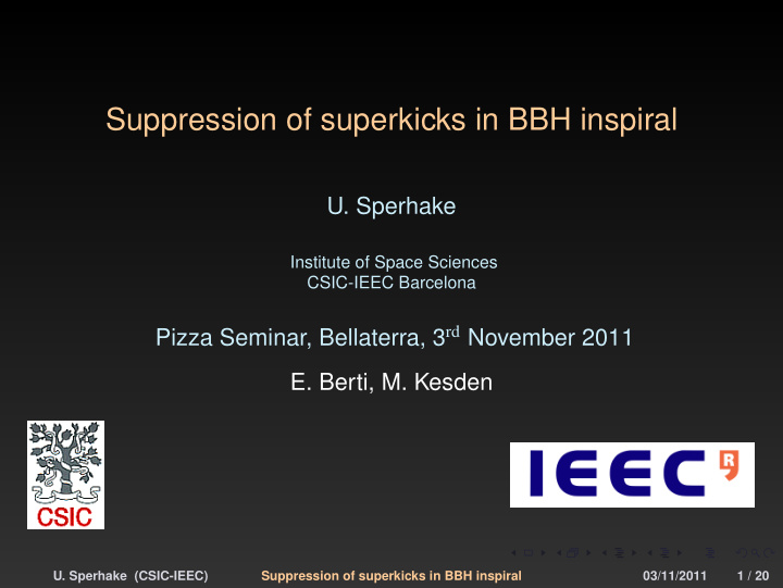 suppression of superkicks in bbh inspiral