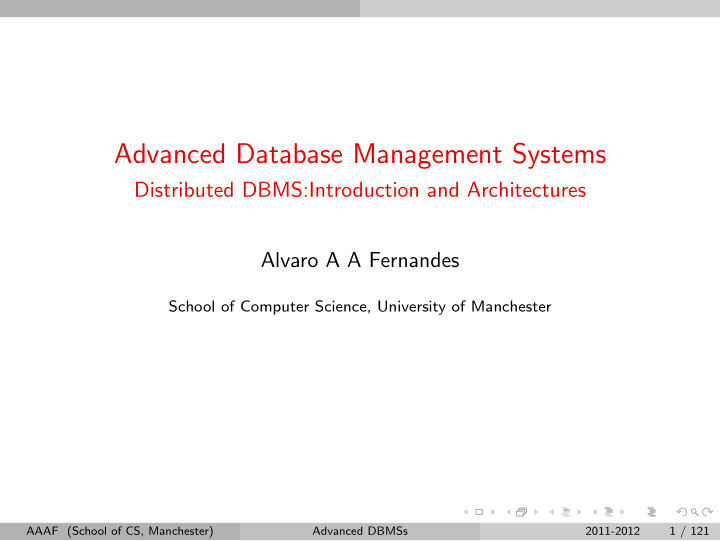 advanced database management systems