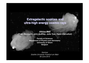 Extragalactic sources and  Extragalactic sources and  ultra-  -high energy cosmic rays  high energy
