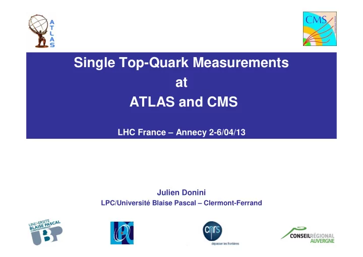 single top quark measurements at atlas and cms