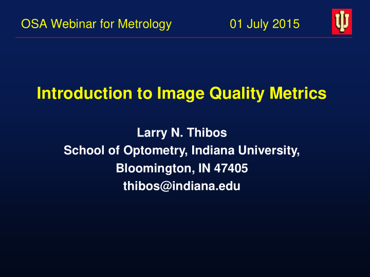 introduction to image quality metrics