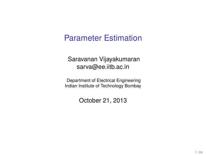 parameter estimation