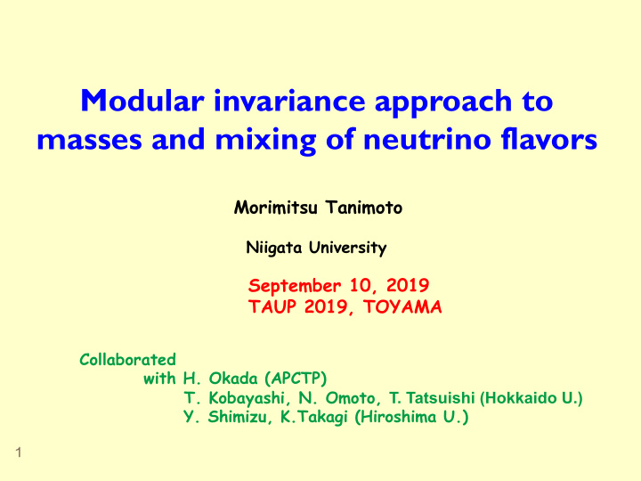 modular invariance approach to masses and mixing of
