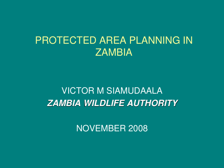protected area planning in