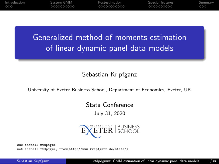 generalized method of moments estimation of linear