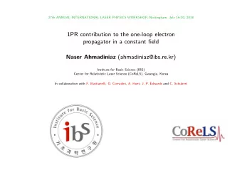 1PR contribution to the one-loop electron  propagator in a constant field Naser Ahmadiniaz
