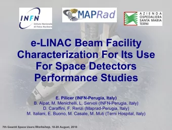 e-LINAC Beam Facility  Characterization For Its Use  For Space Detectors  Performance Studies  E.