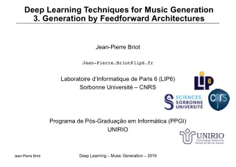 Deep Learning Techniques for Music Generation  3. Generation by Feedforward Architectures