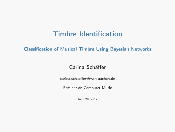 timbre identification