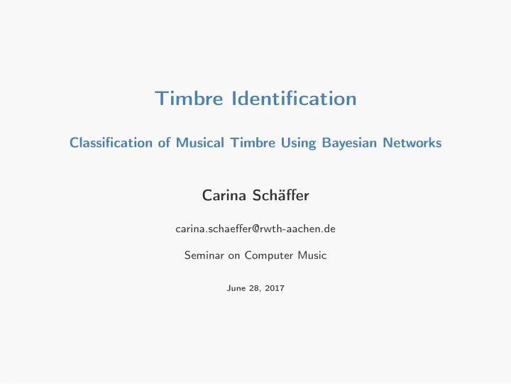 timbre identification