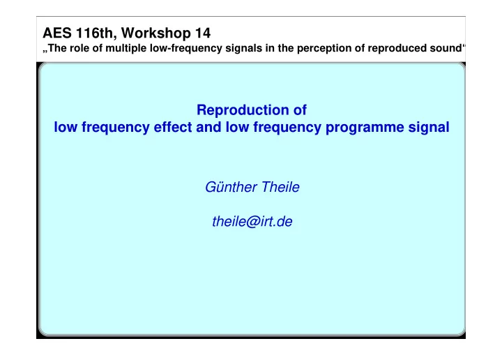 aes 116th workshop 14
