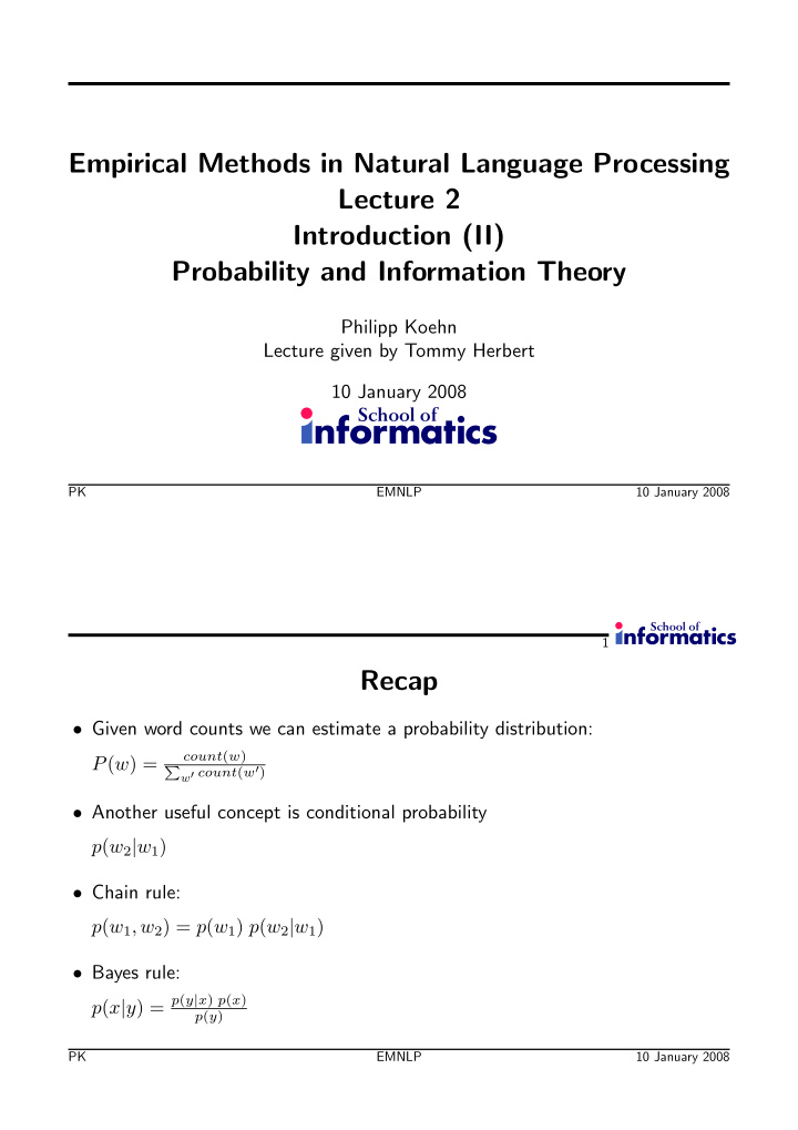 empirical methods in natural language processing lecture