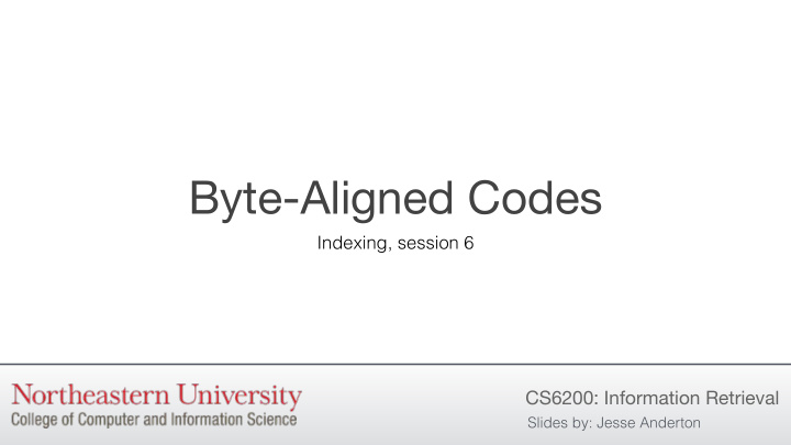 byte aligned codes