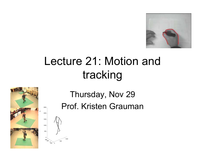 lecture 21 motion and tracking