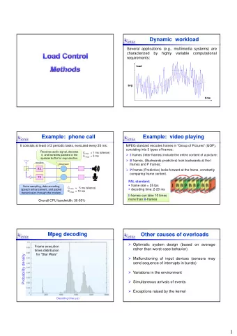 Dynamic  workload  Several applications (e.g., multimedia systems) are  characterized  by  highly