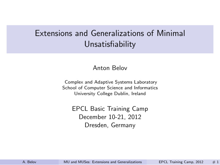 extensions and generalizations of minimal unsatisfiability