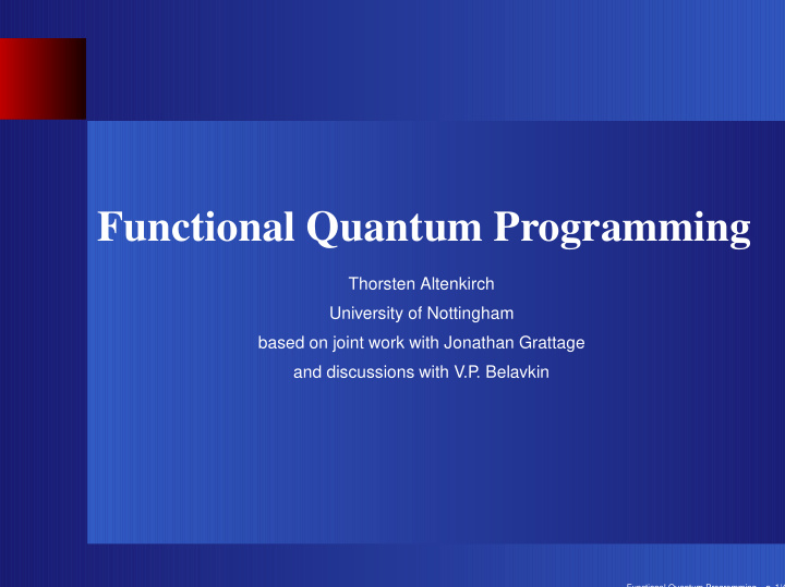 functional quantum programming
