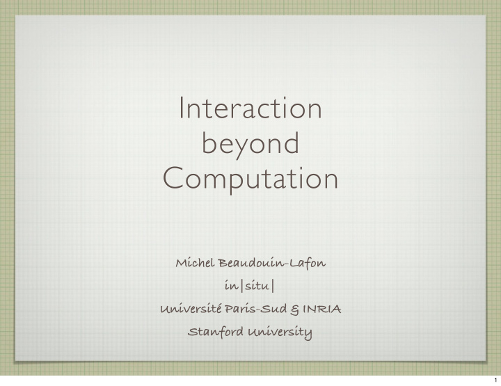 interaction beyond computation