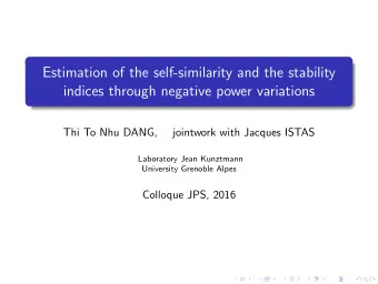 Estimation of the self-similarity and the stability  indices through negative power variations  Thi
